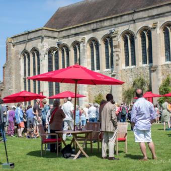Crowd of people at Eltham Palace for Antiques Roadshow